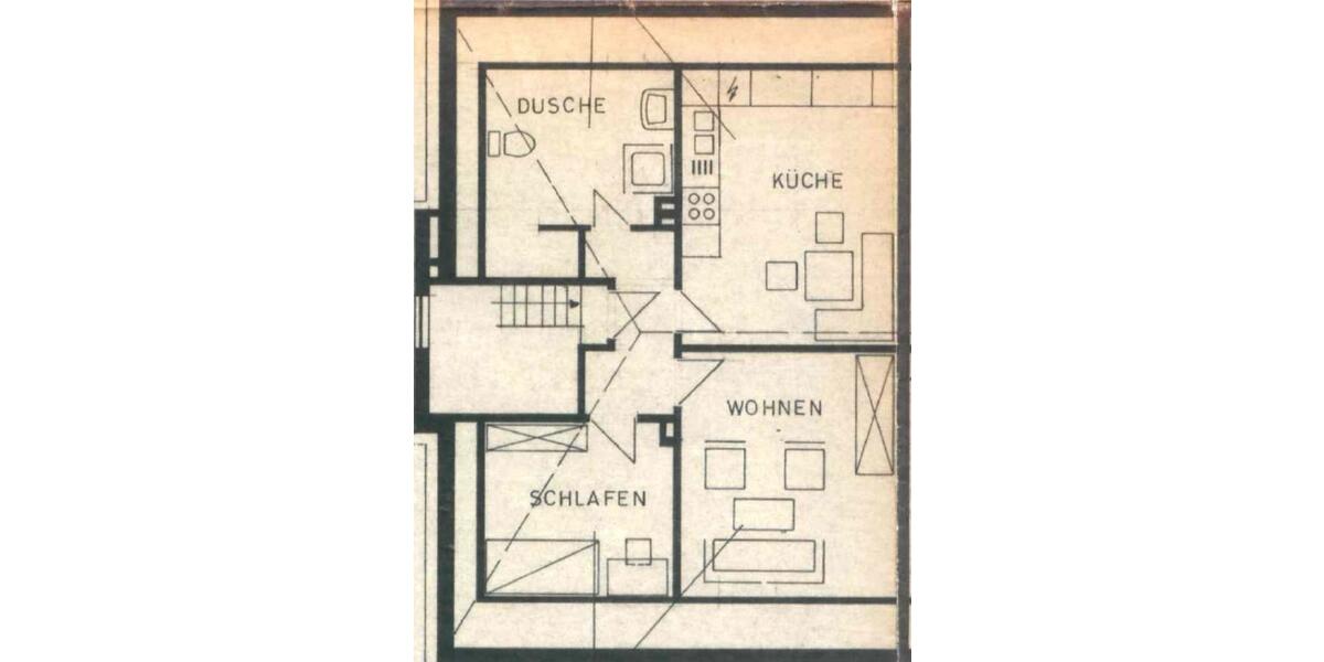 Dachgeschoßwohnung Rhede - 2 Zimmer, 55 m&sup2;, 695&euro; | Angebot:25045405