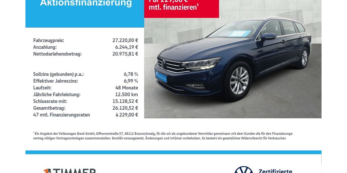 VW Passat Variant 48.617 km 27.220 &euro; Borken 46325