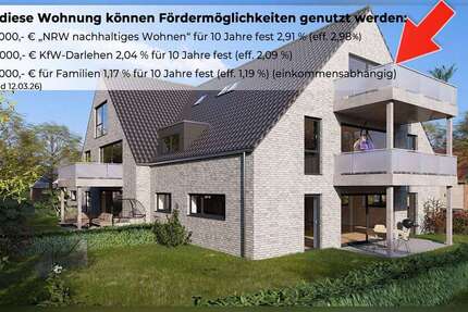 Wohnung Borken - 2 Zimmer, 63 m&sup2;, 259.000&euro; | Angebot:24528021