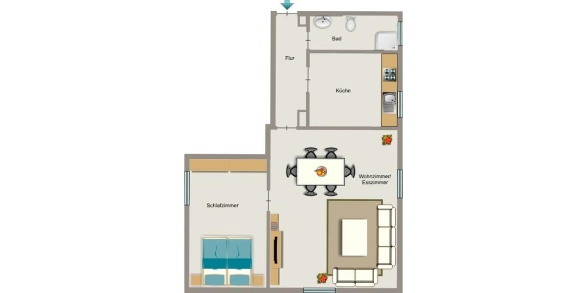 Erdgeschoßwohnung Oberhausen Alstaden - 2.5 Zimmer, 44 m&sup2;, 406&euro; | Angebot:26043938