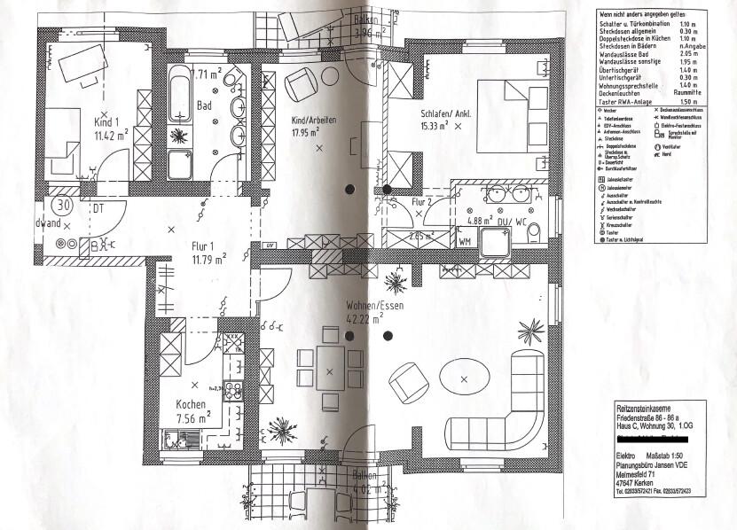 Etagenwohnung Wesel Fusternberg - 4 Zimmer, 127 m&sup2;, 1.400&euro; | Angebot:25792031