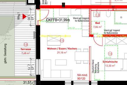 Wohnung Rhede - 2 Zimmer, 58 m&sup2;, 812&euro; | Angebot:23680829