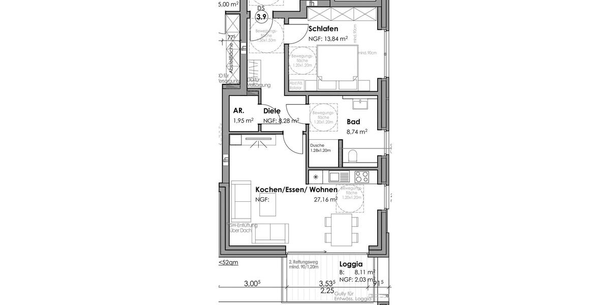 Etagenwohnung Borken - 2 Zimmer, 62 m&sup2;, 868&euro; | Angebot:26677459