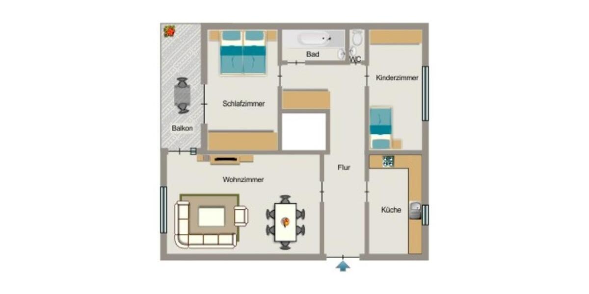 Etagenwohnung Oberhausen Alsfeld - 3.5 Zimmer, 76 m&sup2;, 407&euro; | Angebot:26672534