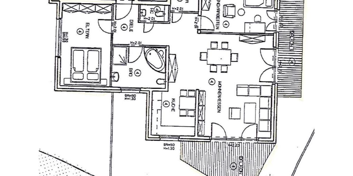 Etagenwohnung Bottrop Batenbrock - 3 Zimmer, 105 m&sup2;, 1.150&euro; | Angebot:26459509